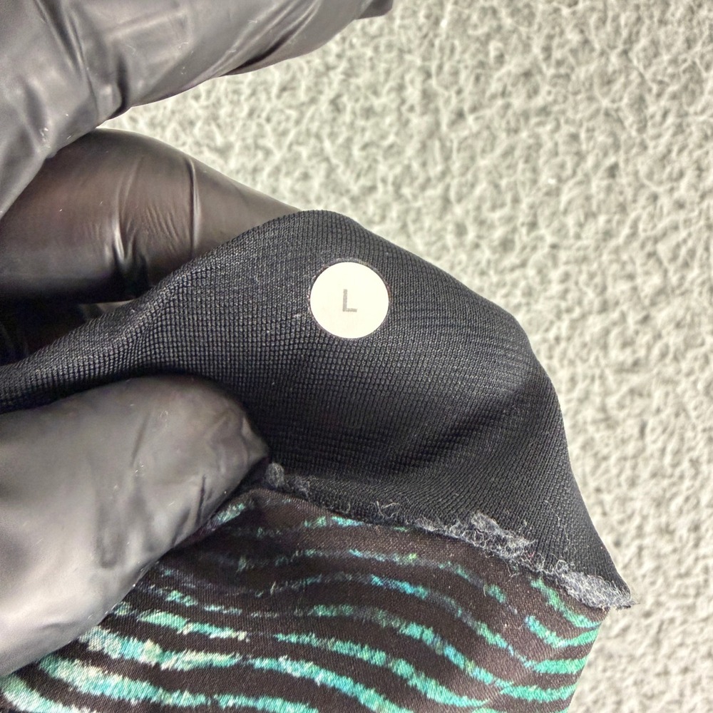 Lululemon Surge‎ Lined Shorts Mens Large Black Teal Ripple 9" Athletic Lined - Picture 11 of 11